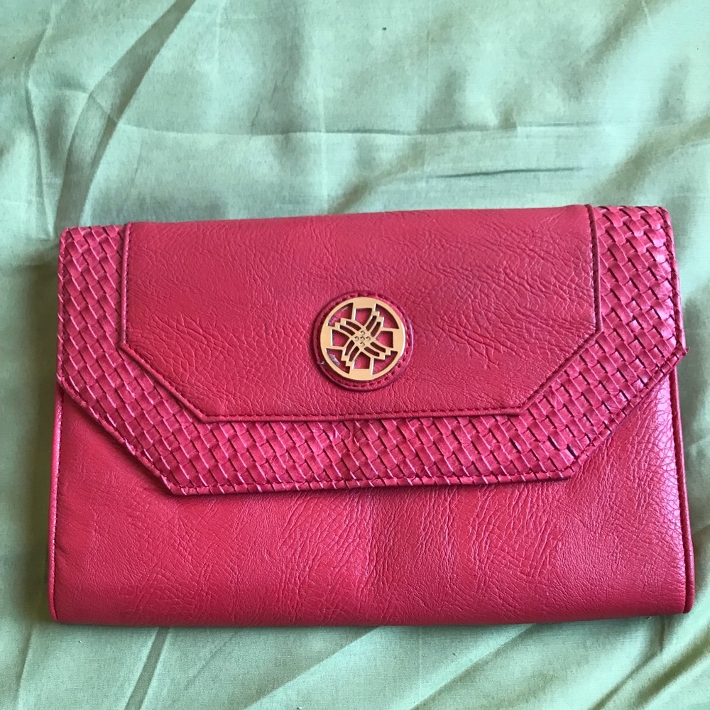 Bright pinkish red clutch